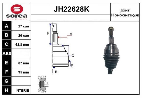 SNRA JH22628K Joint kit, drive shaft JH22628K: Buy near me in Poland at 2407.PL - Good price!