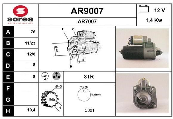 SNRA AR9007 Starter AR9007: Buy near me in Poland at 2407.PL - Good price!