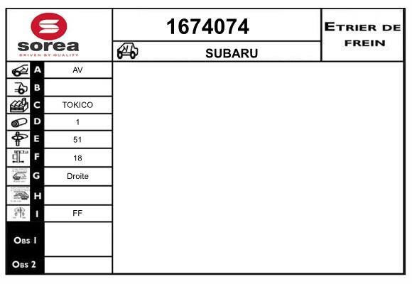 SNRA 1674074 Brake caliper 1674074: Buy near me in Poland at 2407.PL - Good price!