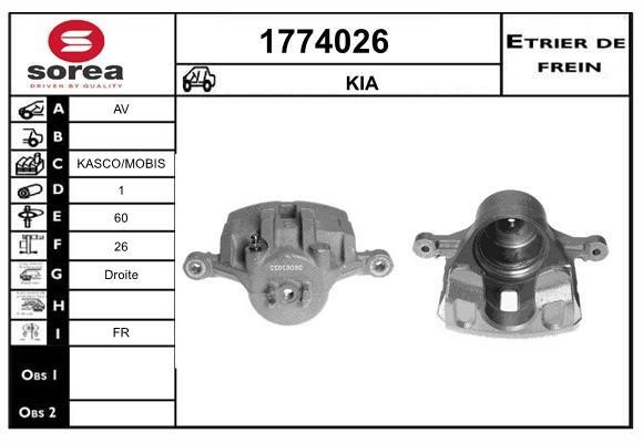SNRA 1774026 Brake caliper front right 1774026: Buy near me in Poland at 2407.PL - Good price!