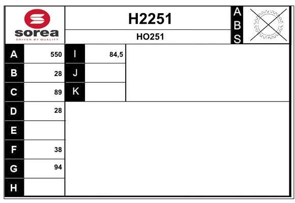 SNRA H2251 Antriebswelle H2251: Kaufen Sie zu einem guten Preis in Polen bei 2407.PL!