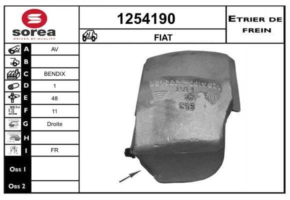 SNRA 1254190 Brake caliper front right 1254190: Buy near me in Poland at 2407.PL - Good price!