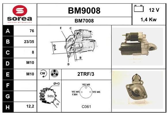 SNRA BM9008 Starter BM9008: Buy near me in Poland at 2407.PL - Good price!