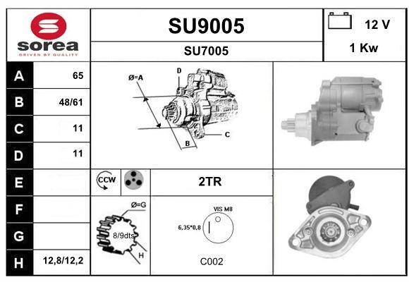 SNRA SU9005 Starter SU9005: Buy near me in Poland at 2407.PL - Good price!