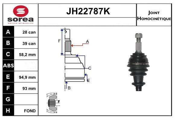 SNRA JH22787K Joint kit, drive shaft JH22787K: Buy near me in Poland at 2407.PL - Good price!