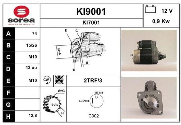 SNRA KI9001 Starter KI9001: Buy near me in Poland at 2407.PL - Good price!