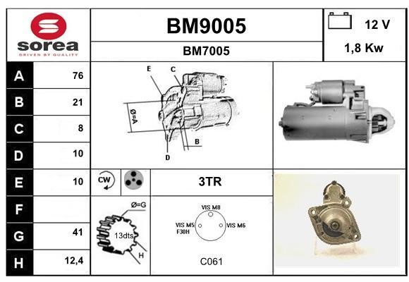 SNRA BM9005 Стартер BM9005: Отличная цена - Купить в Польше на 2407.PL!