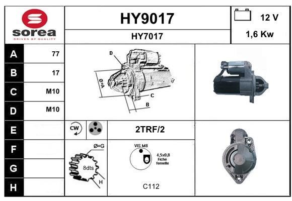 SNRA HY9017 Starter HY9017: Buy near me at 2407.PL in Poland at an Affordable price!