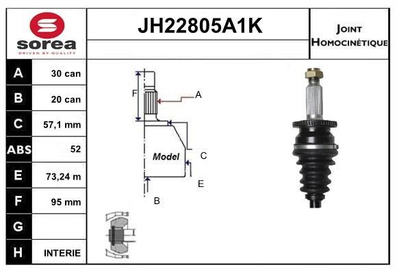 SNRA JH22805A1K Joint kit, drive shaft JH22805A1K: Buy near me in Poland at 2407.PL - Good price!