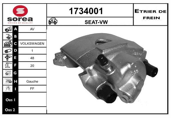SNRA 1734001 Brake caliper front left 1734001: Buy near me in Poland at 2407.PL - Good price!