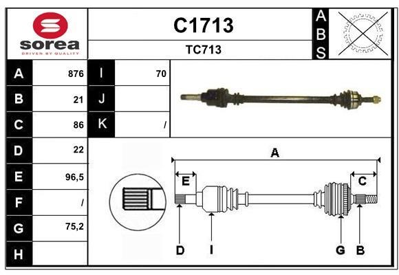 SNRA C1713 Drive shaft C1713: Buy near me at 2407.PL in Poland at an Affordable price!