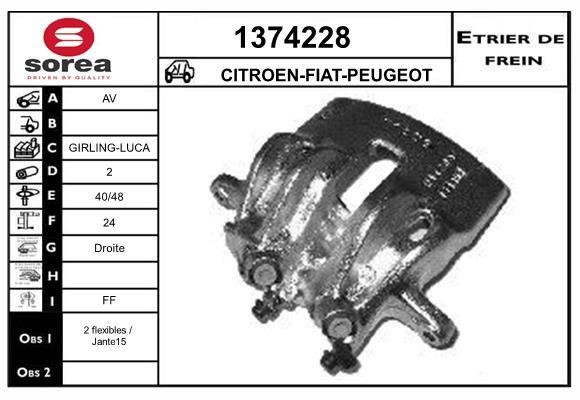 SNRA 1374228 Brake caliper front right 1374228: Buy near me in Poland at 2407.PL - Good price!