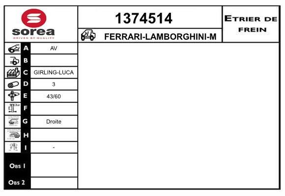 SNRA 1374514 Суппорт тормозной 1374514: Отличная цена - Купить в Польше на 2407.PL!