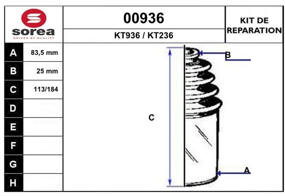 SNRA 00936 Bellow, driveshaft 00936: Buy near me at 2407.PL in Poland at an Affordable price!