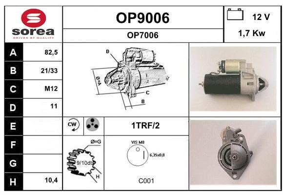 SNRA OP9006 Стартер OP9006: Отличная цена - Купить в Польше на 2407.PL!