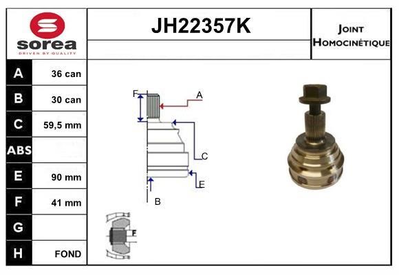 SNRA JH22357K CV joint JH22357K: Buy near me in Poland at 2407.PL - Good price!
