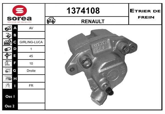 SNRA 1374108 Суппорт тормозной 1374108: Отличная цена - Купить в Польше на 2407.PL!