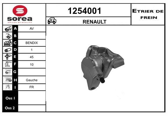 SNRA 1254001 Brake caliper front left 1254001: Buy near me in Poland at 2407.PL - Good price!