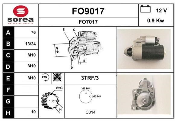 SNRA FO9017 Starter FO9017: Buy near me in Poland at 2407.PL - Good price!