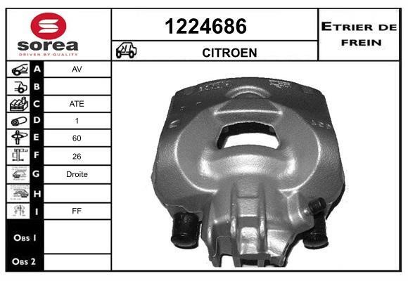 SNRA 1224686 Brake caliper front right 1224686: Buy near me in Poland at 2407.PL - Good price!