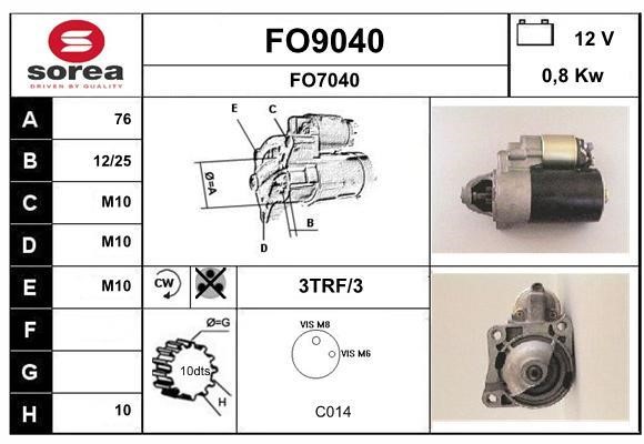 SNRA FO9040 Starter FO9040: Buy near me in Poland at 2407.PL - Good price!
