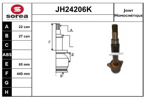 SNRA JH24206K Шарнир равных угловых скоростей (ШРУС) JH24206K: Отличная цена - Купить в Польше на 2407.PL!