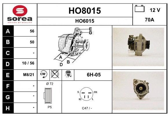 SNRA HO8015 Alternator HO8015: Buy near me in Poland at 2407.PL - Good price!