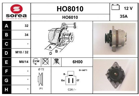 SNRA HO8010 Alternator HO8010: Dobra cena w Polsce na 2407.PL - Kup Teraz!