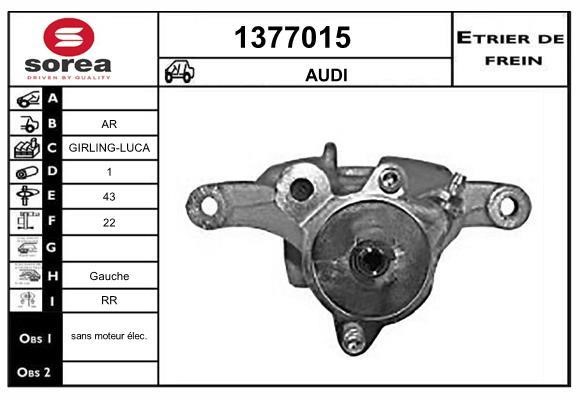 SNRA 1377015 Brake caliper rear left 1377015: Buy near me in Poland at 2407.PL - Good price!