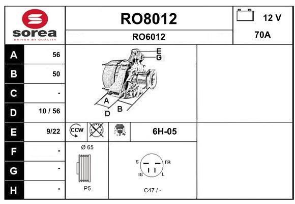 SNRA RO8012 Alternator RO8012: Dobra cena w Polsce na 2407.PL - Kup Teraz!