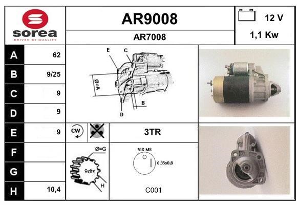 SNRA AR9008 Стартер AR9008: Отличная цена - Купить в Польше на 2407.PL!