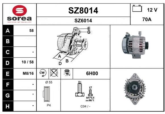 SNRA SZ8014 Alternator SZ8014: Dobra cena w Polsce na 2407.PL - Kup Teraz!