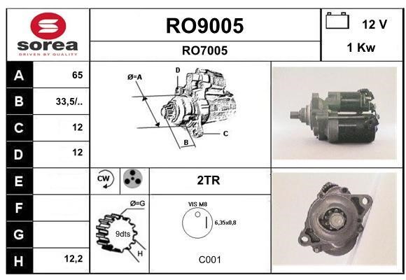 SNRA RO9005 Starter RO9005: Buy near me in Poland at 2407.PL - Good price!