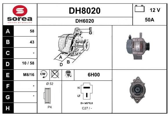 SNRA DH8020 Alternator DH8020: Dobra cena w Polsce na 2407.PL - Kup Teraz!