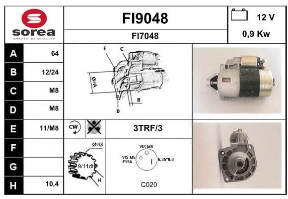 SNRA FI9048 Стартер FI9048: Отличная цена - Купить в Польше на 2407.PL!
