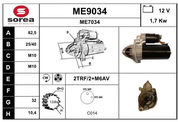 SNRA ME9034 Starter ME9034: Buy near me at 2407.PL in Poland at an Affordable price!