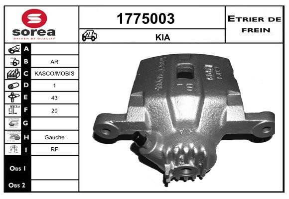 SNRA 1775003 Суппорт тормозной задний левый 1775003: Отличная цена - Купить в Польше на 2407.PL!