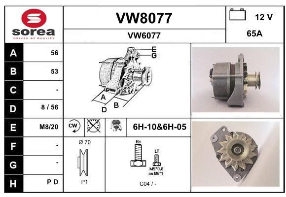 SNRA VW8077 Генератор VW8077: Приваблива ціна - Купити у Польщі на 2407.PL!