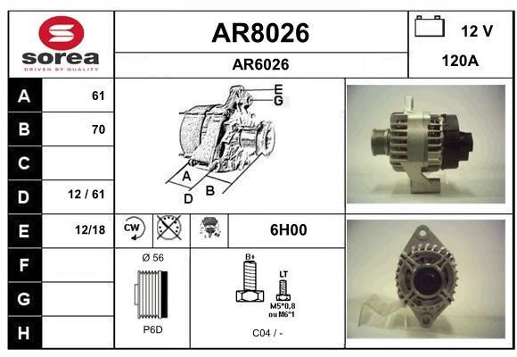 SNRA AR8026 Alternator AR8026: Buy near me at 2407.PL in Poland at an Affordable price!