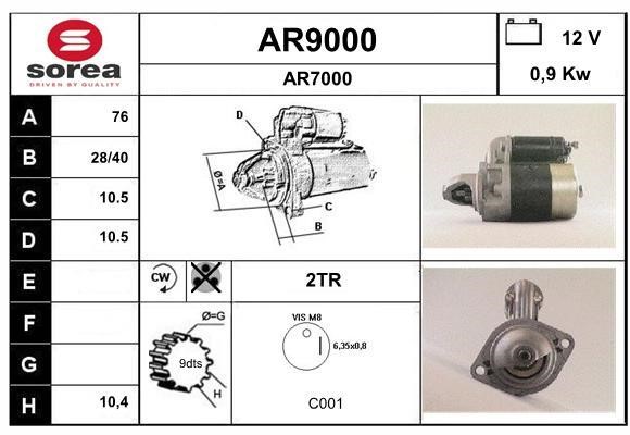 SNRA AR9000 Anlasser AR9000: Kaufen Sie zu einem guten Preis in Polen bei 2407.PL!