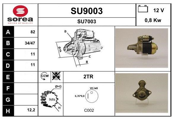 SNRA SU9003 Стартер SU9003: Купить в Польше - Отличная цена на 2407.PL!