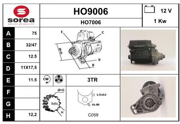 SNRA HO9006 Стартер HO9006: Отличная цена - Купить в Польше на 2407.PL!