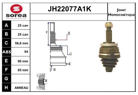 SNRA JH22077A1K Шарнір рівних кутових швидкостей (ШРКШ) JH22077A1K: Приваблива ціна - Купити у Польщі на 2407.PL!