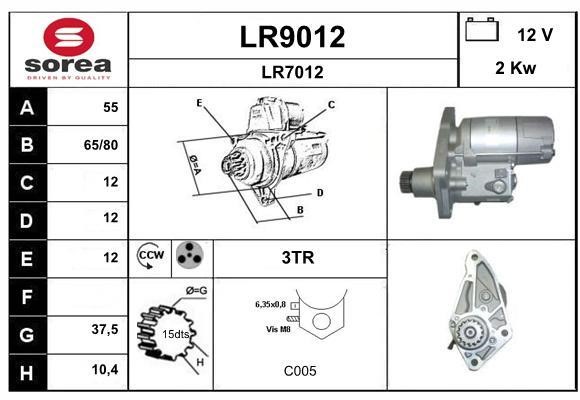 SNRA LR9012 Starter LR9012: Buy near me in Poland at 2407.PL - Good price!
