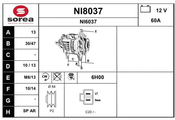 SNRA NI8037 Alternator NI8037: Dobra cena w Polsce na 2407.PL - Kup Teraz!
