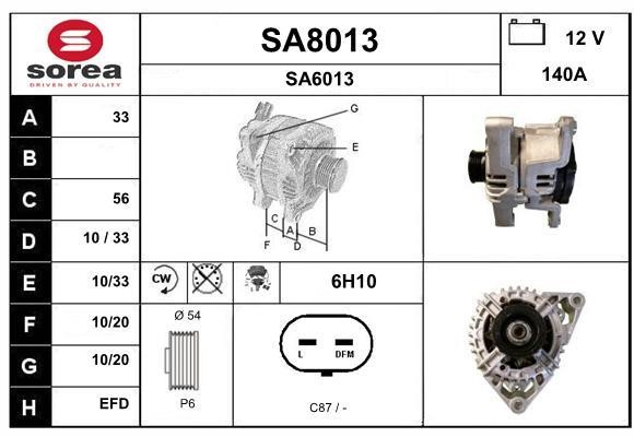 SNRA SA8013 Alternator SA8013: Dobra cena w Polsce na 2407.PL - Kup Teraz!