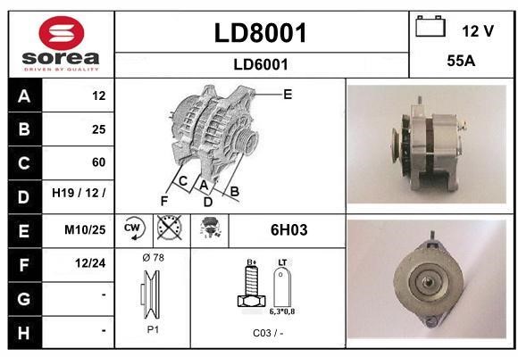 SNRA LD8001 Alternator LD8001: Buy near me in Poland at 2407.PL - Good price!