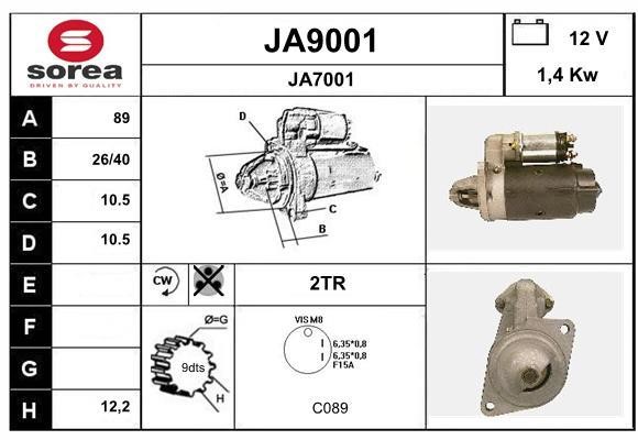 SNRA JA9001 Starter JA9001: Buy near me in Poland at 2407.PL - Good price!