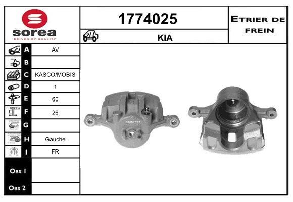 SNRA 1774025 Brake caliper front left 1774025: Buy near me at 2407.PL in Poland at an Affordable price!