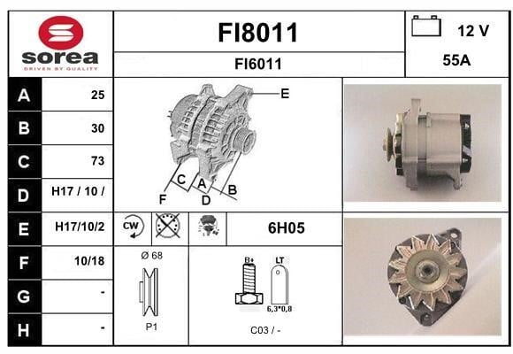 SNRA FI8011 Alternator FI8011: Buy near me in Poland at 2407.PL - Good price!